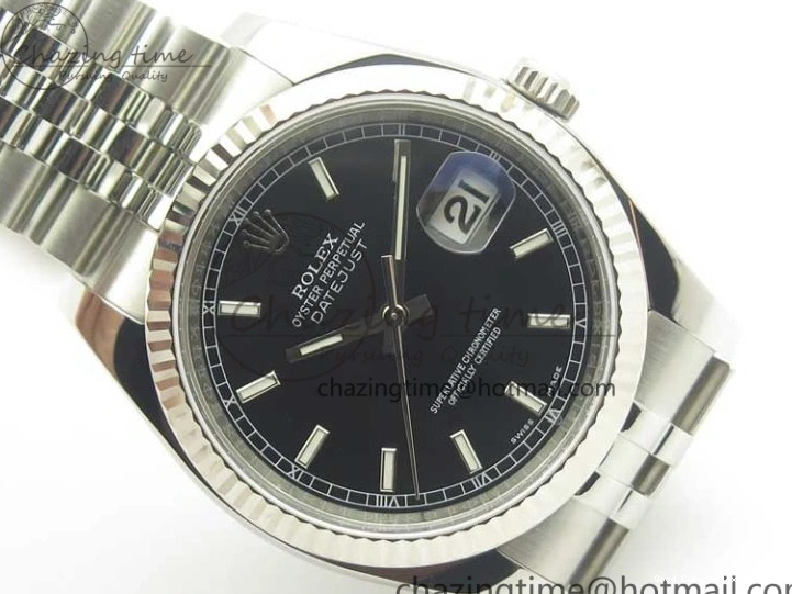 Good Copy Rolex Watches ARF 116234 1:1 DateJust 904L Markers Black SS Minimalist V 904L on 36 Jubilee Bracelet Sticks SS Dial 3374 Best SA3135 Edition 0113